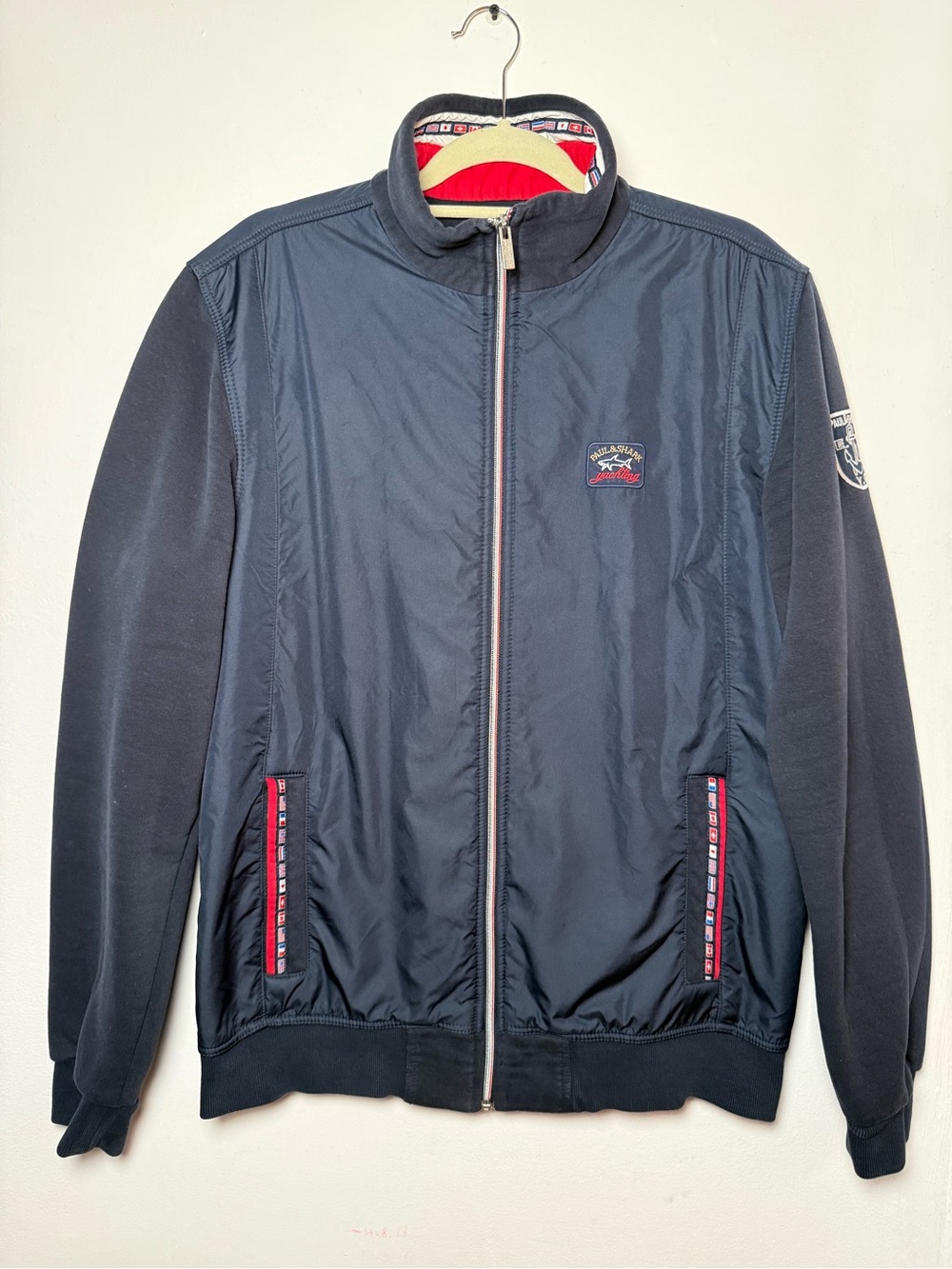Paul & Shark Navy Bomber Jacket with Red Trim